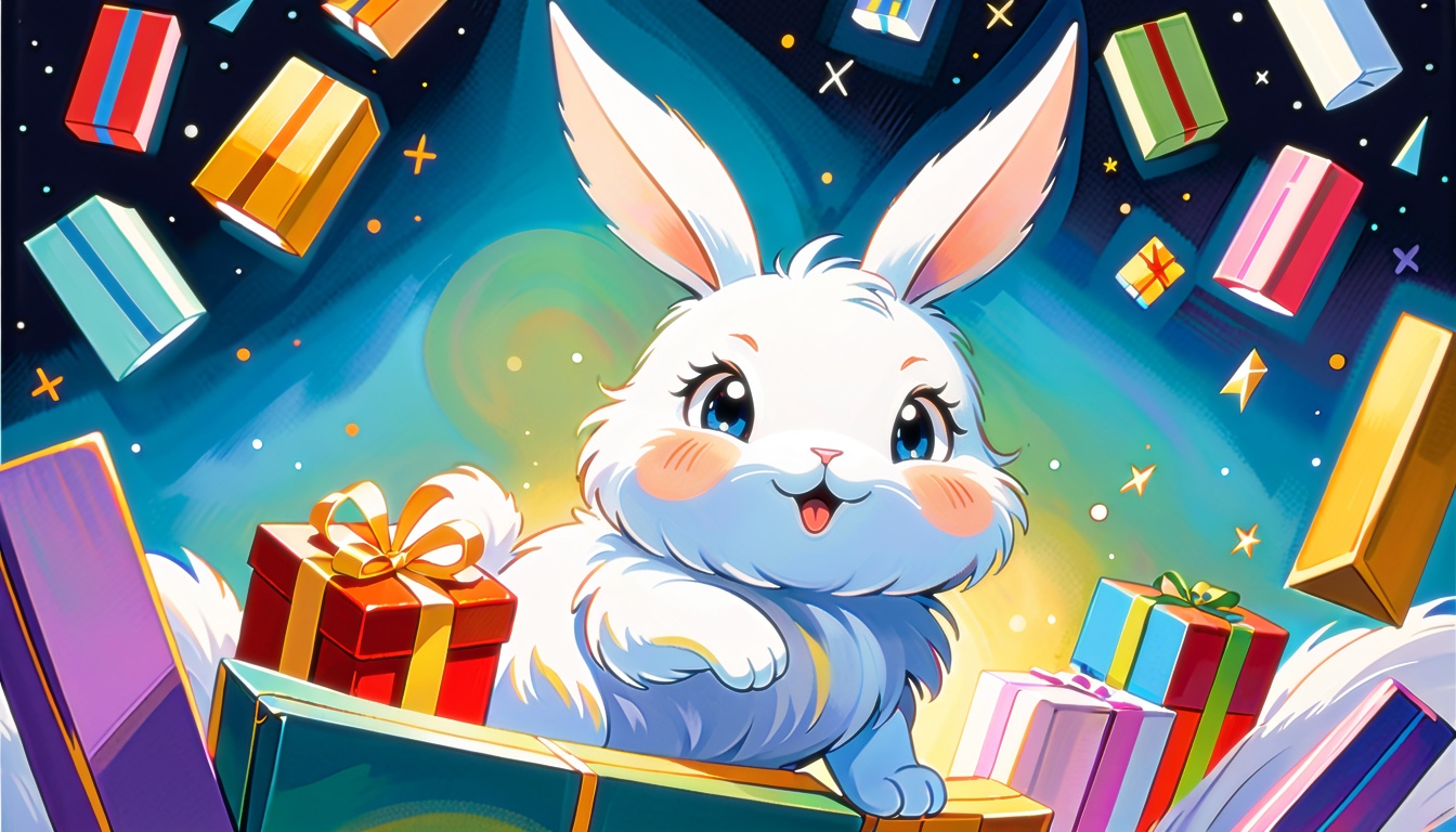 Fluffy Surprises: A Bunny's Gift of Joy