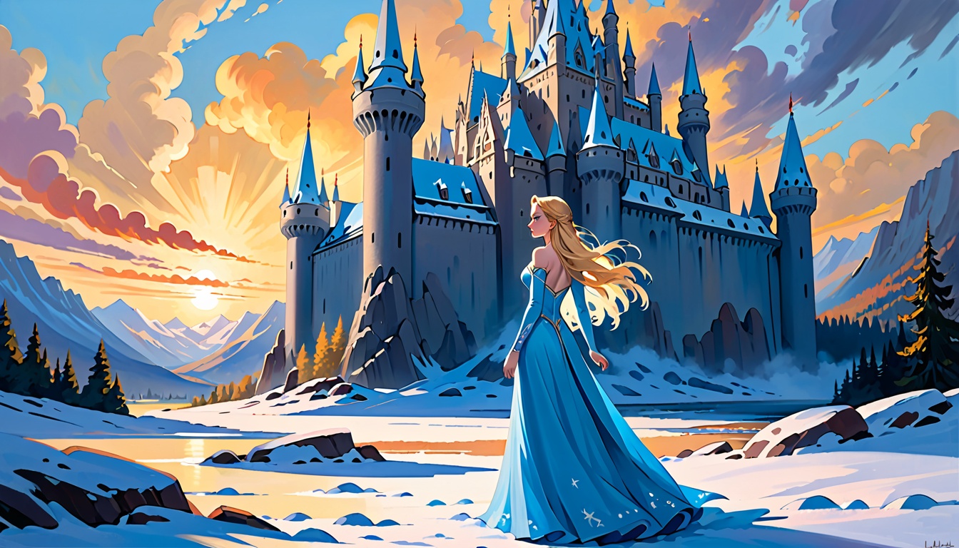 "Frozen Flames: The Ice Queen's Battle"